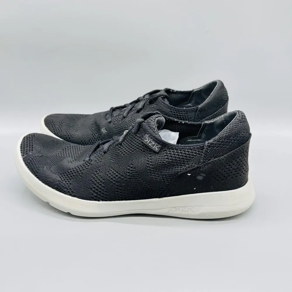 Kizik Shoes Mens 11 Black Knit Irvine Hands Free Lace Up Casual Walking Sneakers